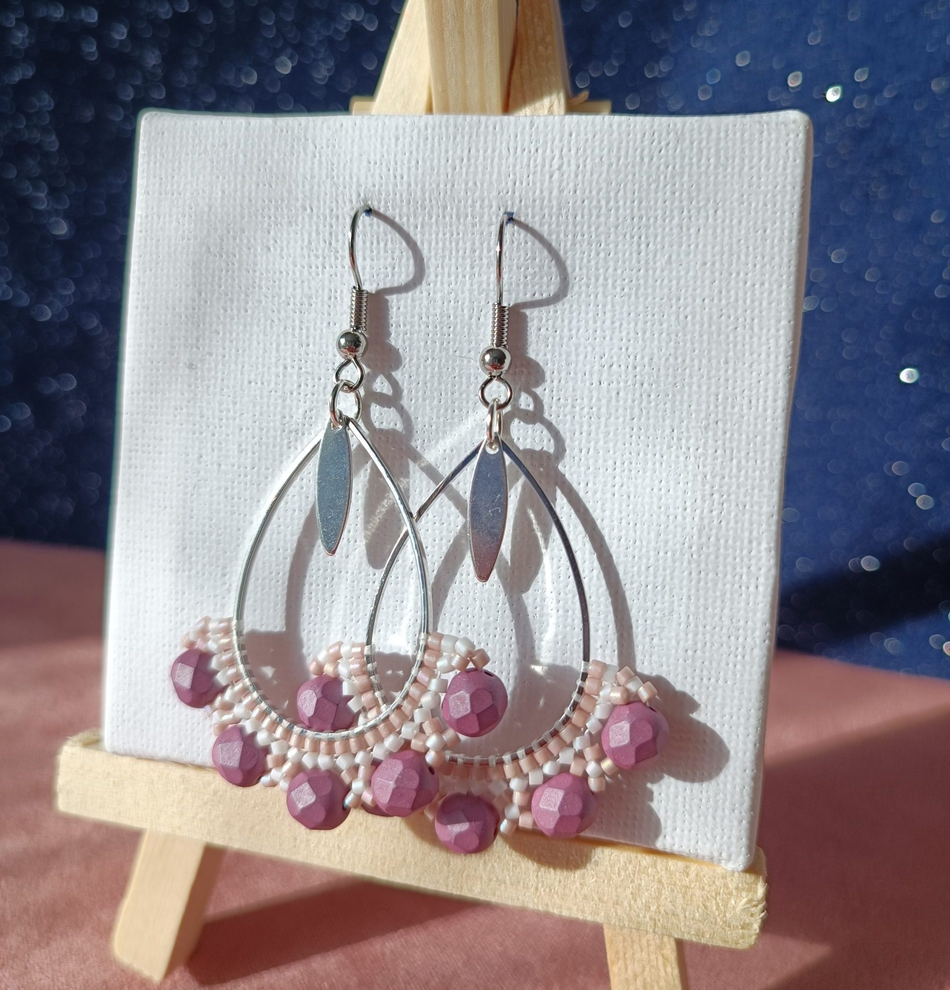 Boucles d’oreilles – Goutte Vieux Rose