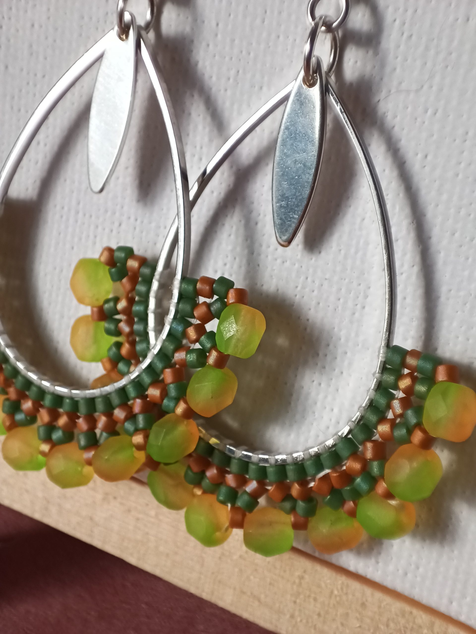 Boucles d’oreilles – Goutte Néon Jaune Vert – Image 2