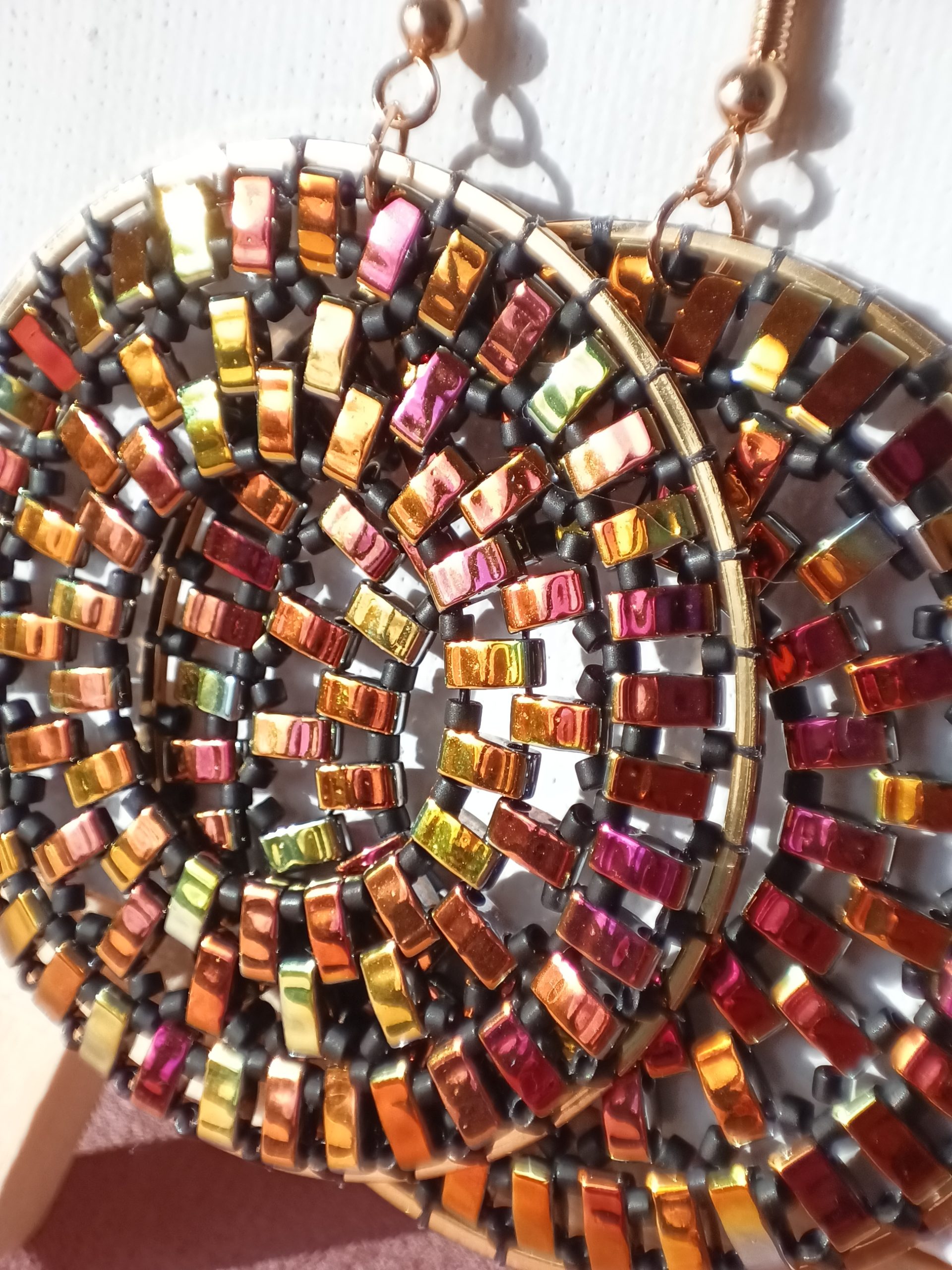 Boucles d’oreilles – Rond Rayons de soleil – Image 2