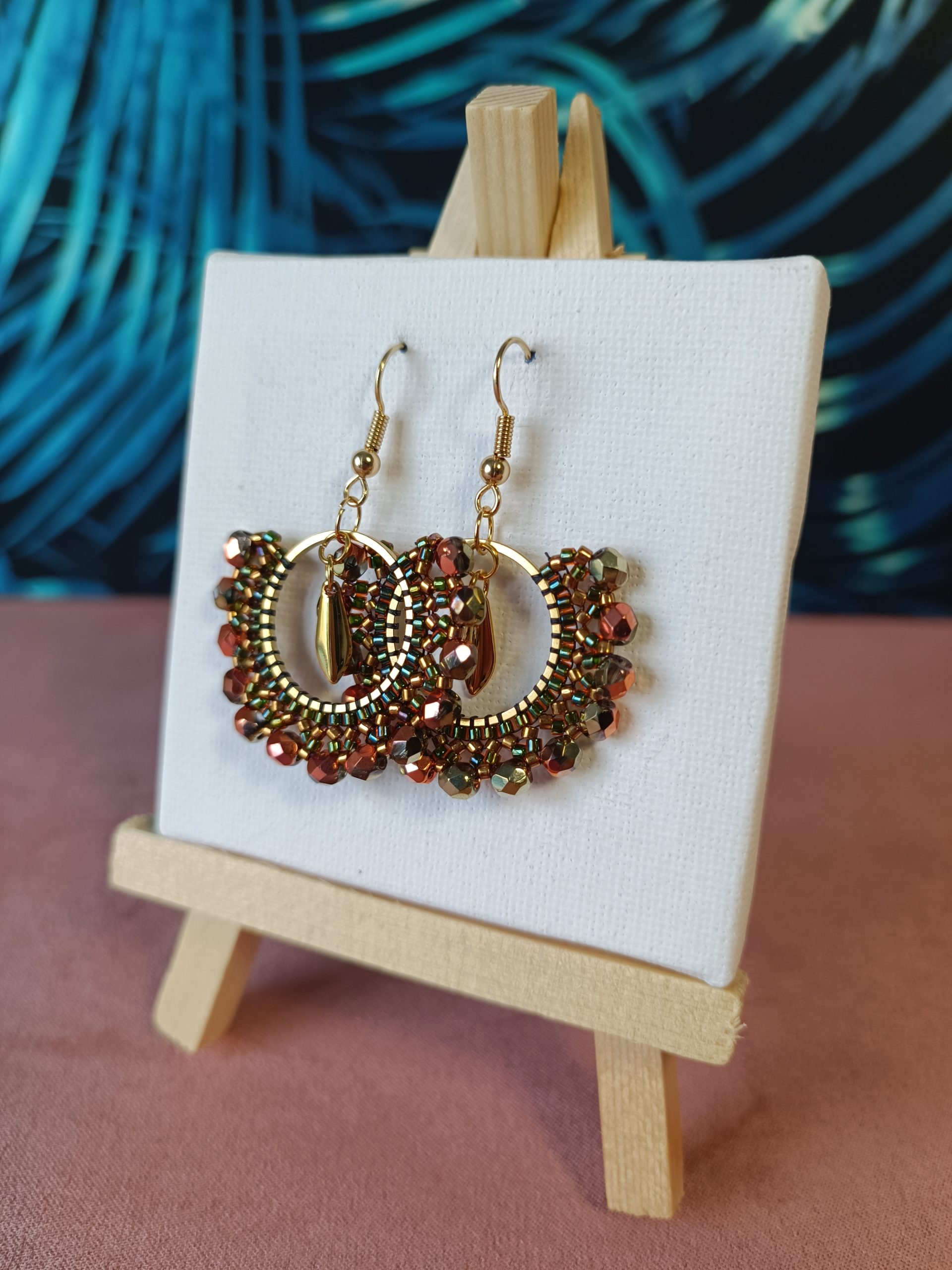 Boucles d’oreilles – Anneau 2cm Vert Olive