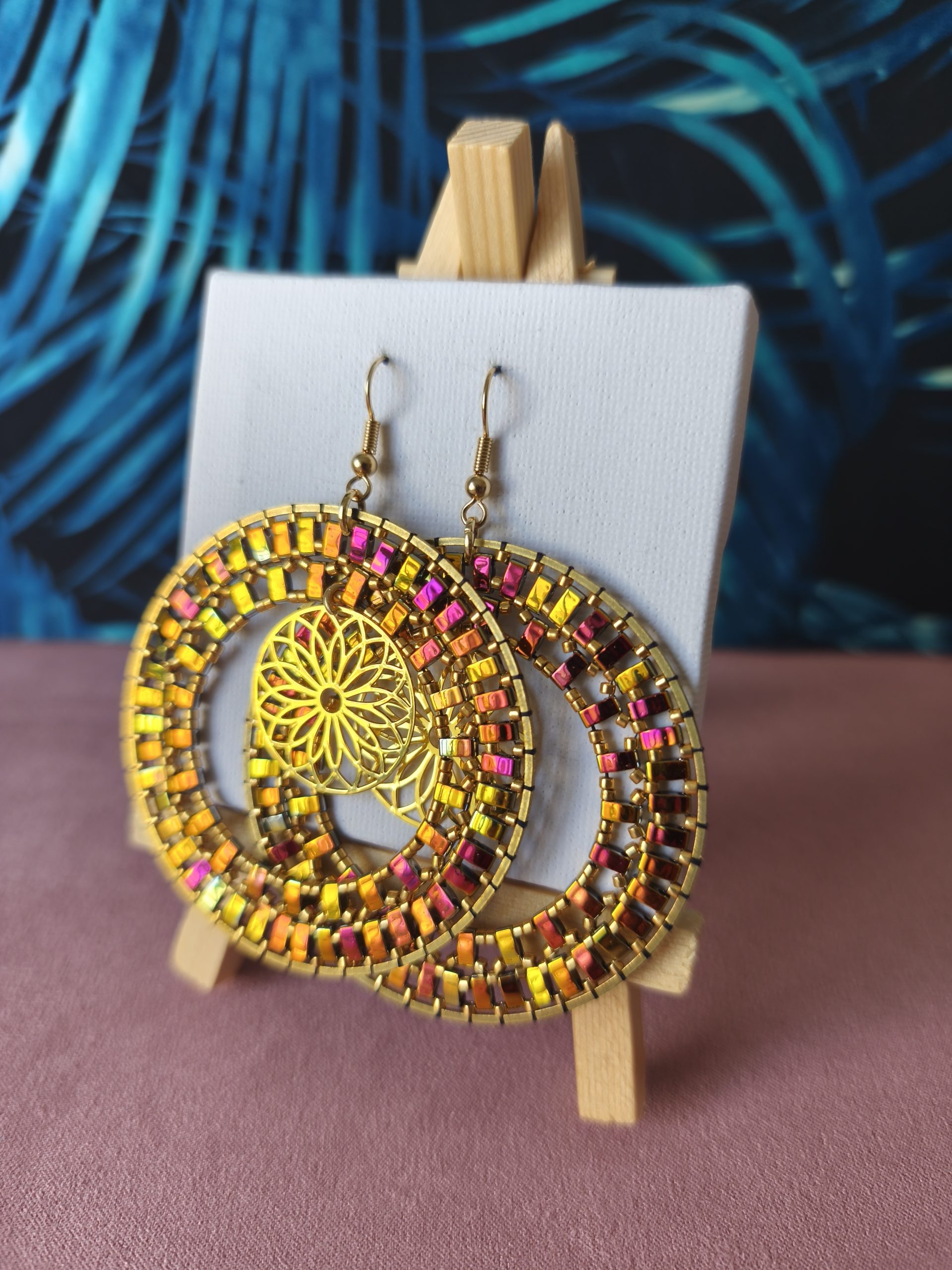 Boucles d’oreilles – Anneau XXL 6cm - Coucher de soleil