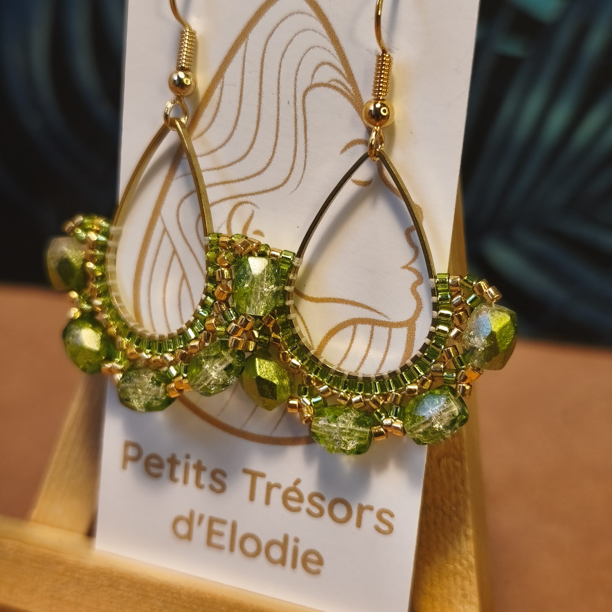 Boucles d'oreilles - Goutte dorée